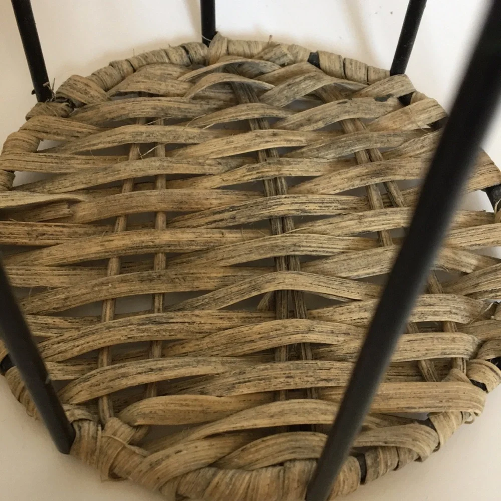 Wicker & Metal Wine Bottle Caddy/Holder